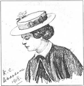 К.Волохіна. Малюнок Б.Лавреньова. 1908 р.